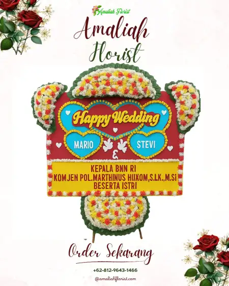 Papan Bunga Pernikahan Bubuk
